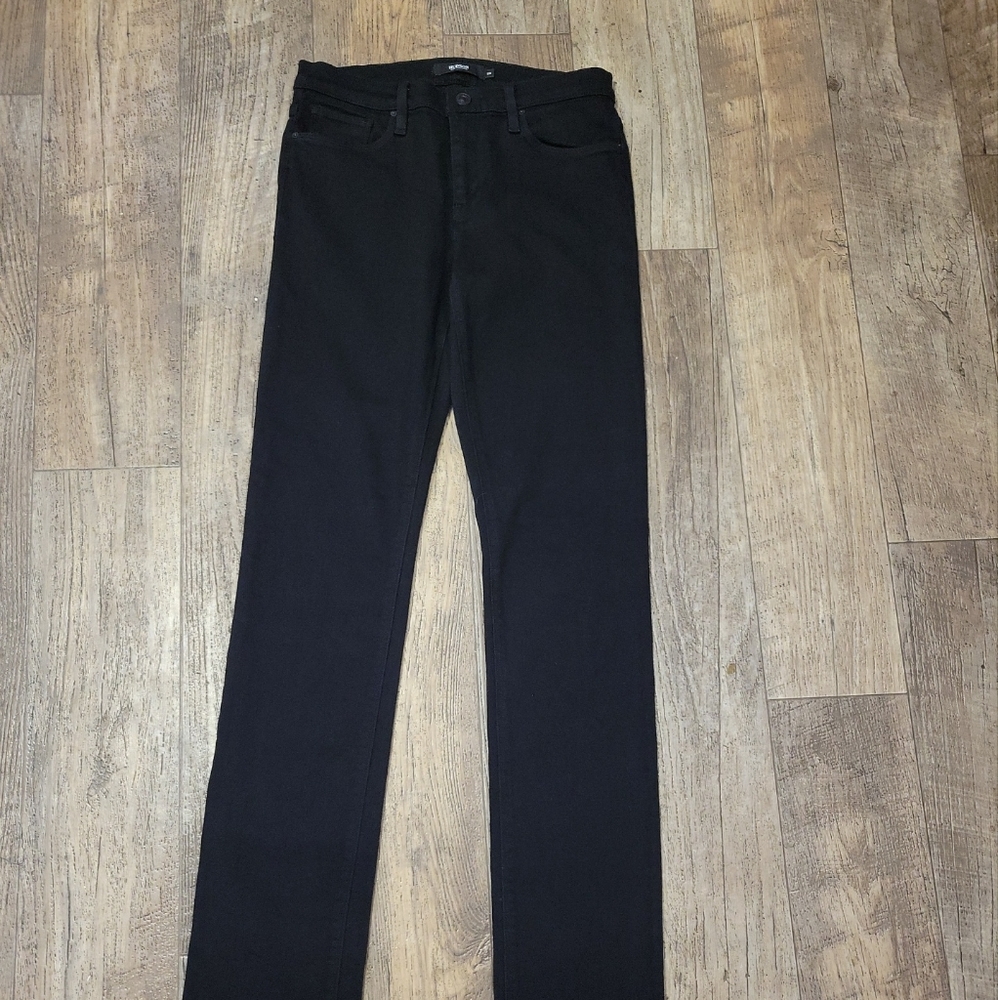 Hudson Nico Mid-Rise Straight Stretch Jean in Black Dark Denim Wash SZ 28